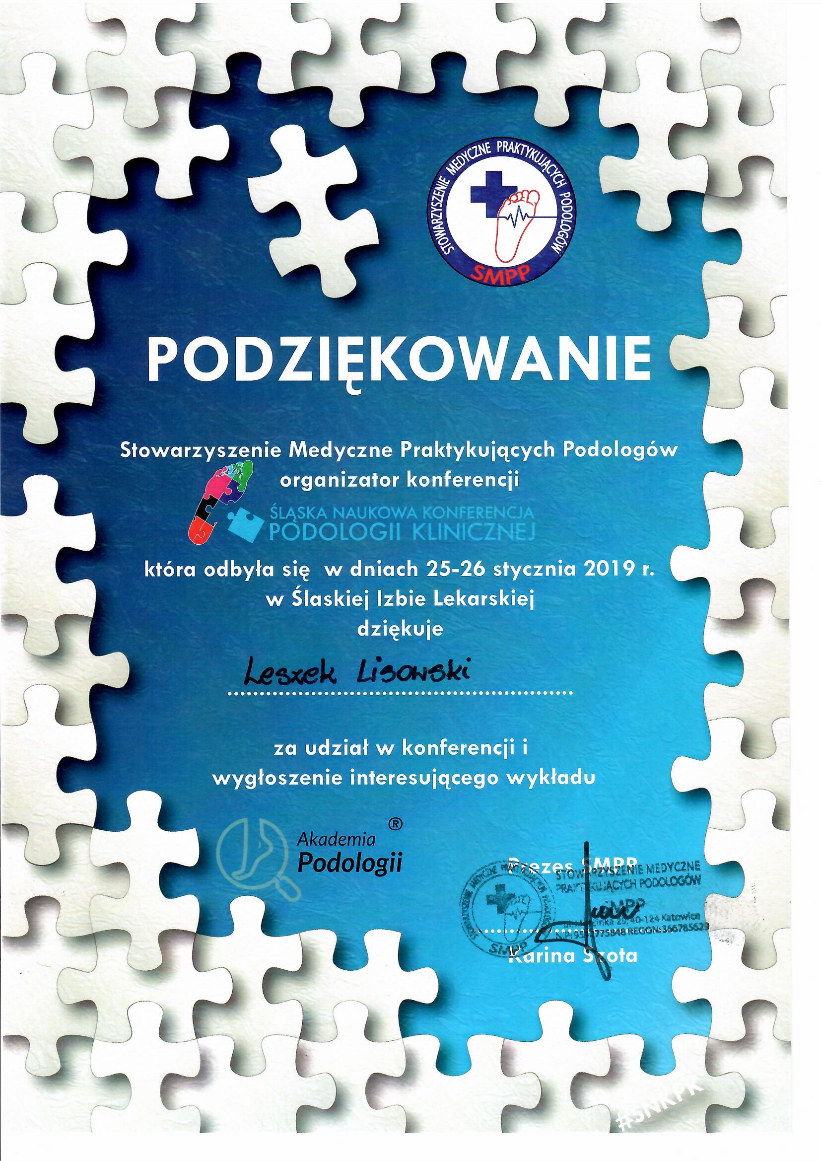 Dyplom ukończenia szkolenia